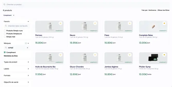 Filtres du catalogue Simplycure
