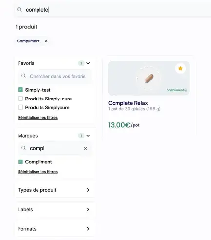 Recherche dans le catalogue avec filtres
