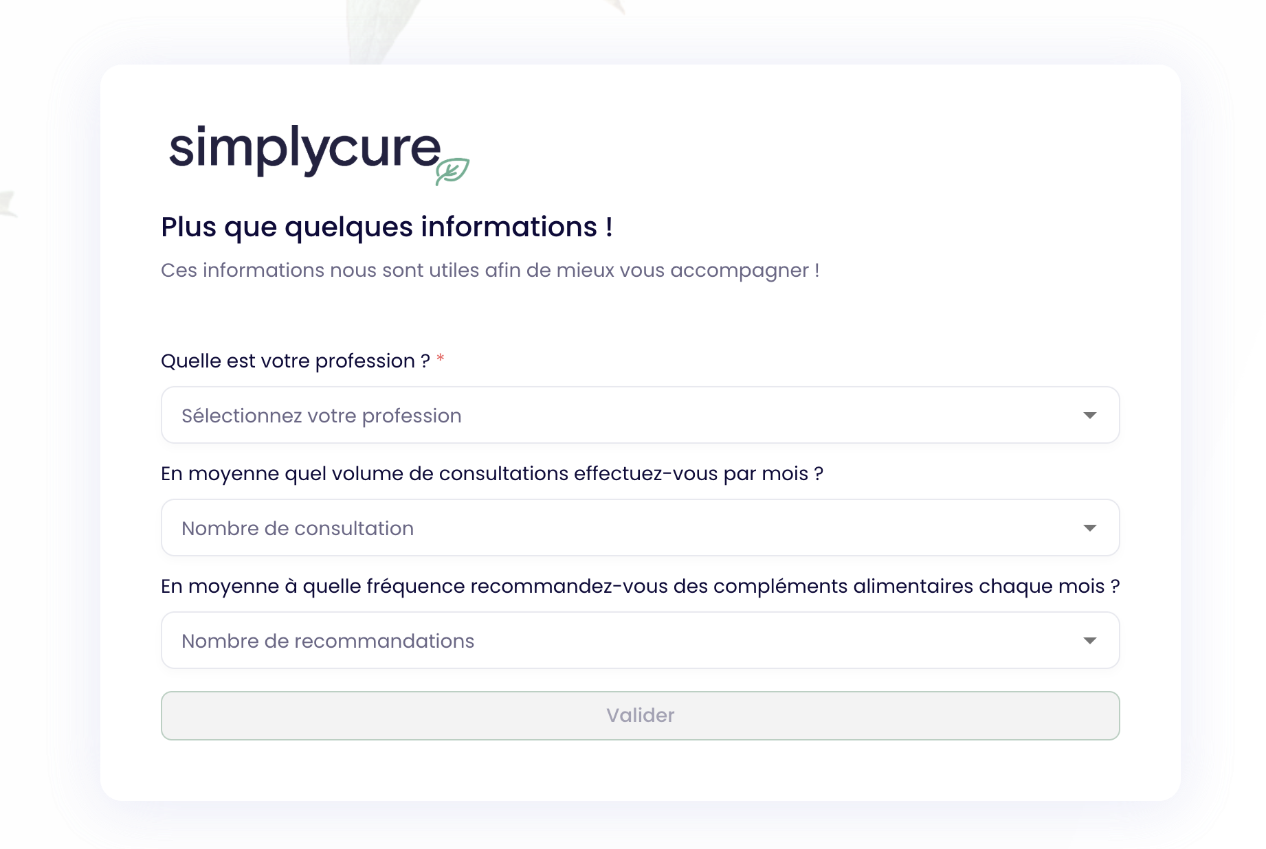Informations sur la pratique lors de l'inscription