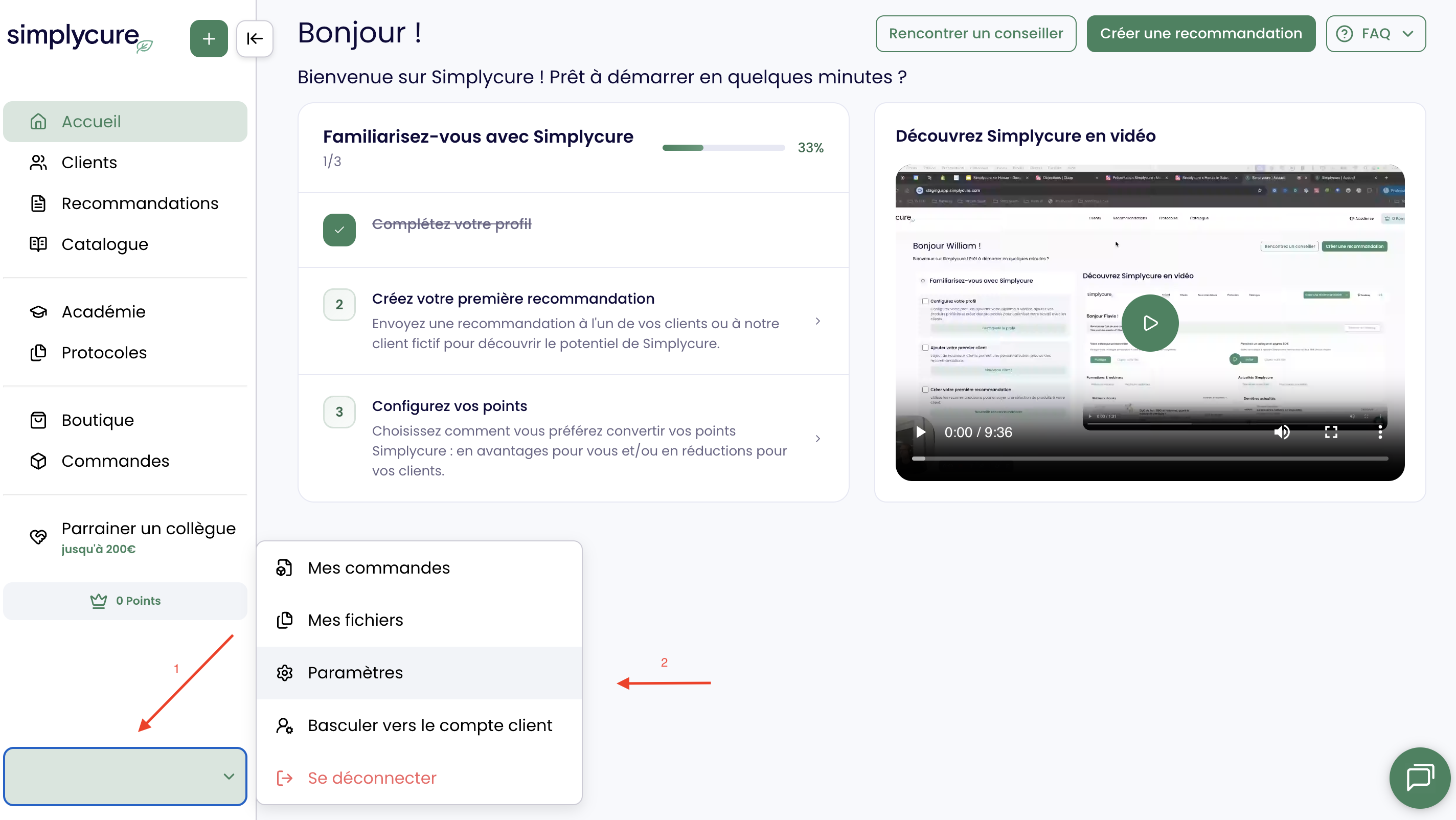 Informations personnelles du profil praticien