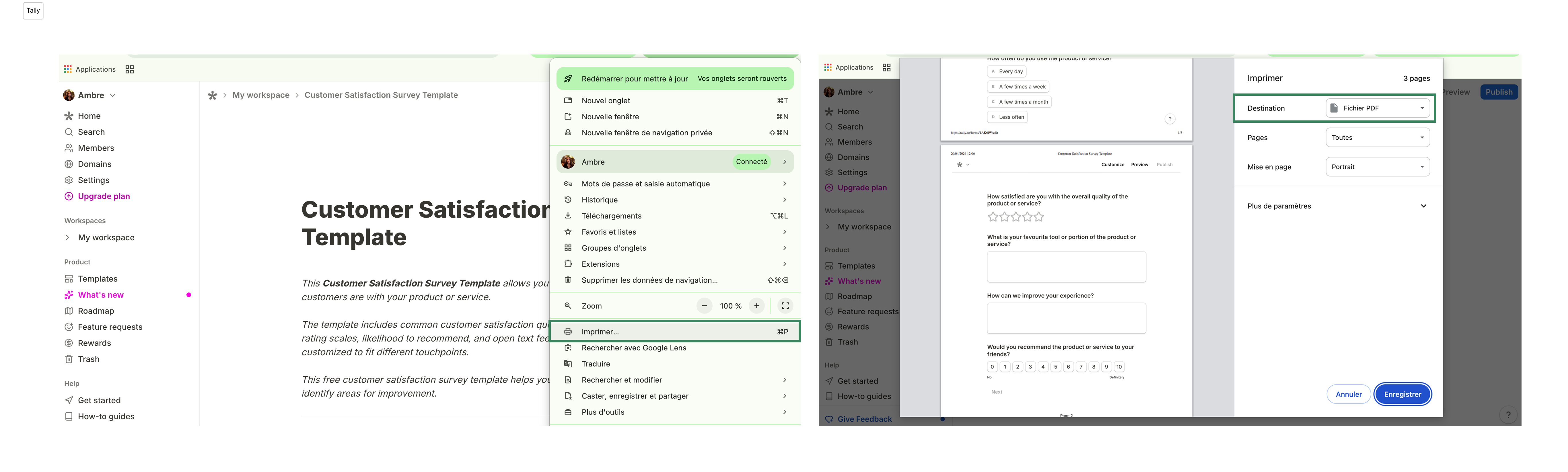 Exporter un formulaire Tally en PDF