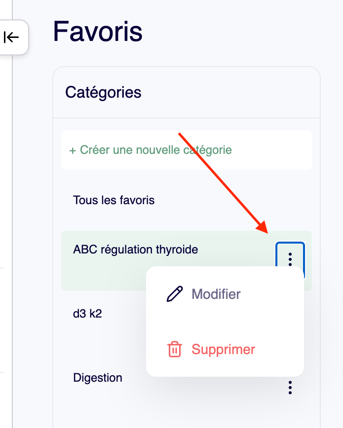 Rendre une catégorie visible pour les patients